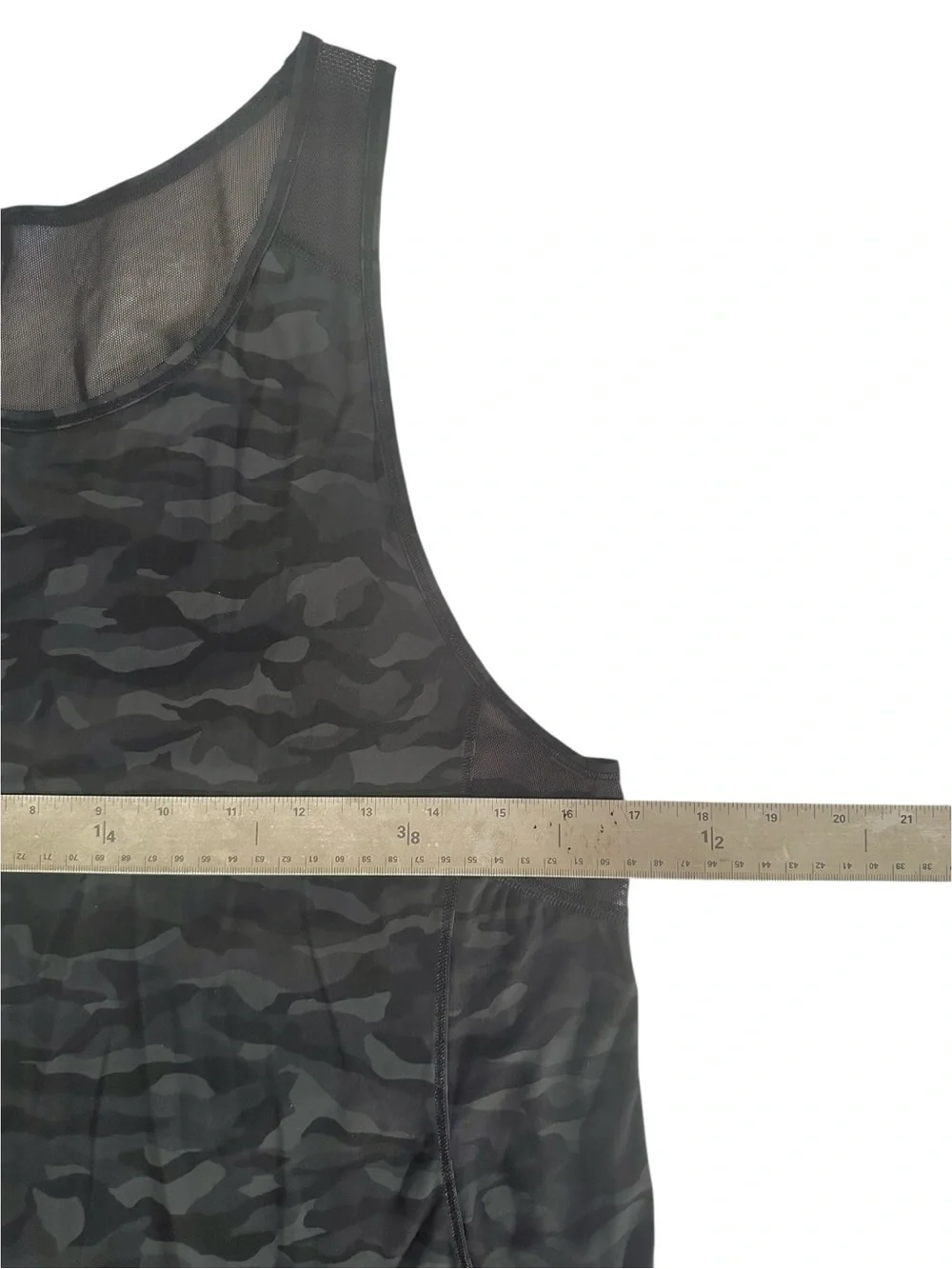 lululemon athletica Black Camo Mesh Back Tank
